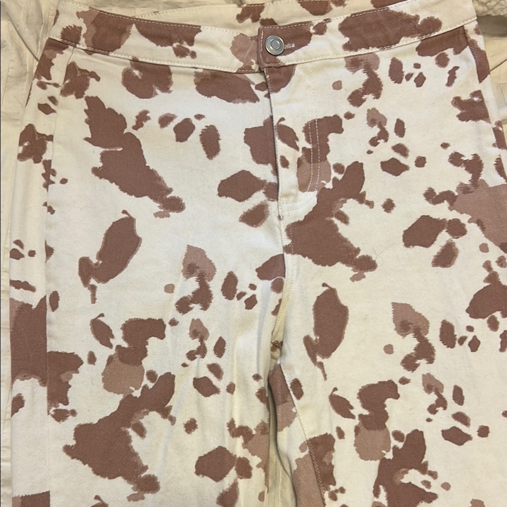 Stylish Brown and Cream Women's Jeans
